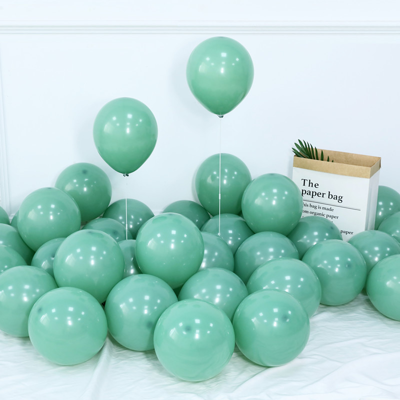 25/50Pcs 10Inch Retro Ballonnen Dusty Roze Retro Groene Caramel Koffie Ballon Helium Globos Bruiloft Douche Verjaardag decoratie: retro green / 50pcs