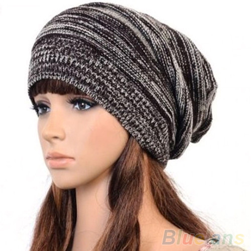 Unisex Womens Mens Knit Baggy Beanie Hat Winter Warm Oversized Ski Cap 1P8L