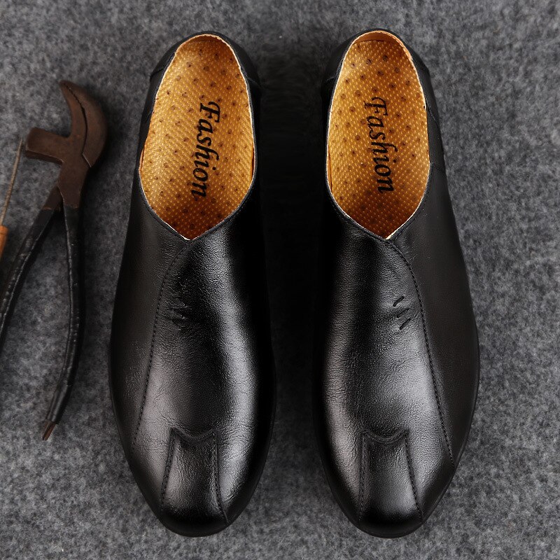 Reetene herre loafers mokkasiner delt skinn uformelle herresko myk behagelig slip-on fottøy menn kjole sko kjøresko