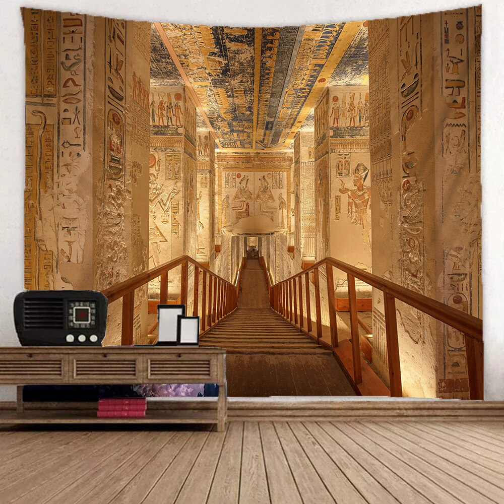 Tapiz de pintura Mural egipcio antiguo, tapices colgantes Vintage, decoración colgante de pared, tapiz para dormitorio, sala de estar