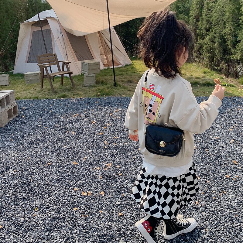Gonna per bambini primavera nuova gonna a coda di pesce a scacchiera per ragazze coreane