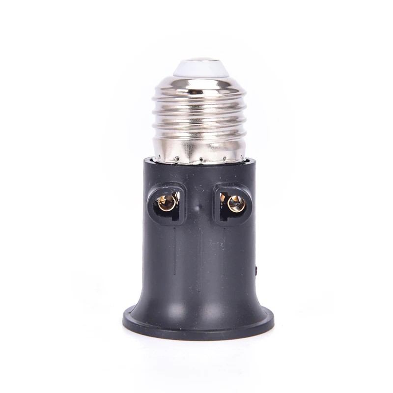1 STKS AC100-240V 4A PBT Brandwerende E27 Lamp Adapter Lamphouder Base Socket met EU Plug Witte en Zwarte Lamphouder: Black