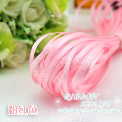 30 soorten Kleuren (20 meters/partij) 1/8 "(3mm) enkel Gezicht Satijnen Lint Singels Decoratie Kerst Accessoires DIY Linten: 5 Pink