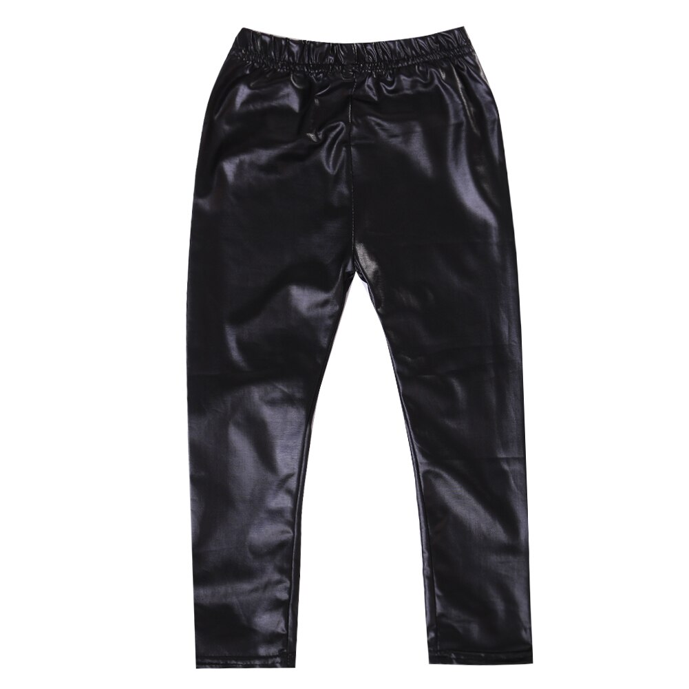 Barn pu läderbyxor tjejer babys stretch bomullsbyxor smala småbarn leggings ropa de niñ os 2 a 8 años
