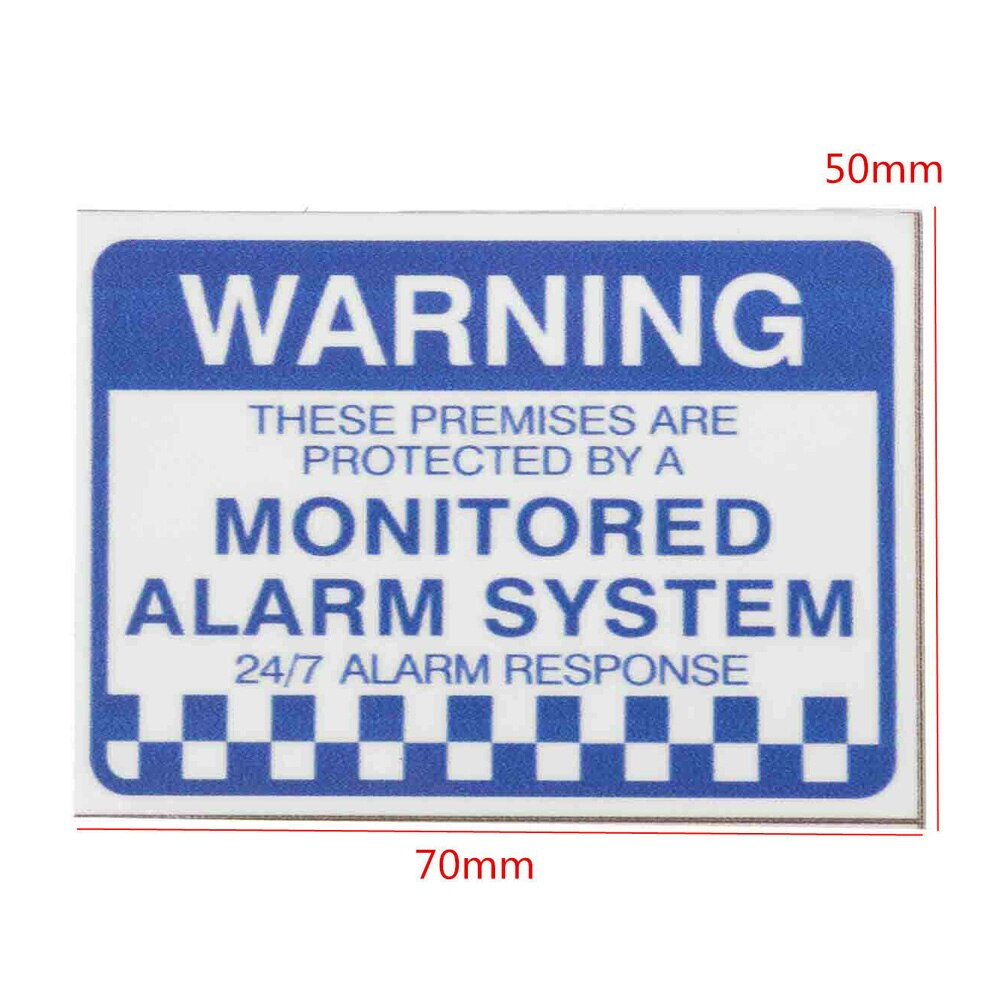 8pcs PVC Notice Waterproof Self Adhesive Easy Apply Home Sign Letter Print Monitored Alarm System Warning Security Stickers