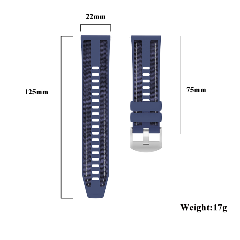 Silikonvävt armband för oneplus watch 2 3 22mm push-on armband för oneplus watch 3/2/2r 22mm män kvinnor armband