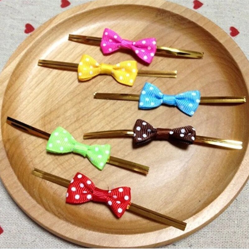 100Pcs DIY Bow Tie Wrapping Golded Wire Bowknot Binding Wire Lollipop Candy Packaging Bags Fastener Sealing Fixed Ties