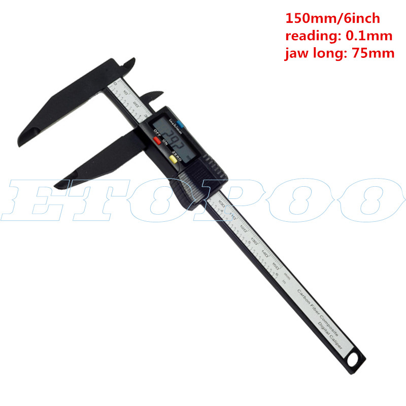 150mm 200mm 300mm 0.1mm Digital Electronic Vernier Caliper Jaw Long Plastic Digital Caliper Micromete DIY Measuring Tools: 150mm