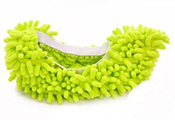 1 PC Staub Reiniger Beweidung Hausschuhe Haus Schlecht Boden Reinigung Mopp Tücher Reinigen Pantoffel Mikrofaser Faul Schuhe Abdeckung: Grün