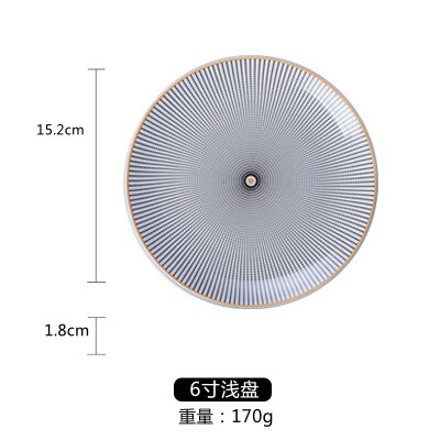 1Pc Servies Phnom Penh Geometrie Servies Keramische Diner Plaat Schotel Porselein Dessertbord Servies Taart Plaat Party Tray: 6 inch E