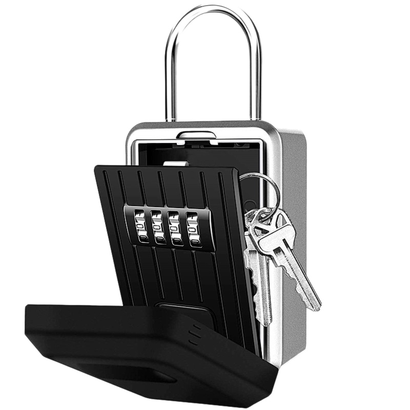 4-Digit Key Lock Box Combinatie Wandmontage Lock Box Weerbestendig Resettable Draagbare Lock Box (Met Waterdichte Hoes)