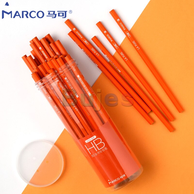 Marco Marco Pencil, Non-toxic HB Children's Brush, Kindergarten Beginners Practice Writing Pen, School Supplies Set,50 pens