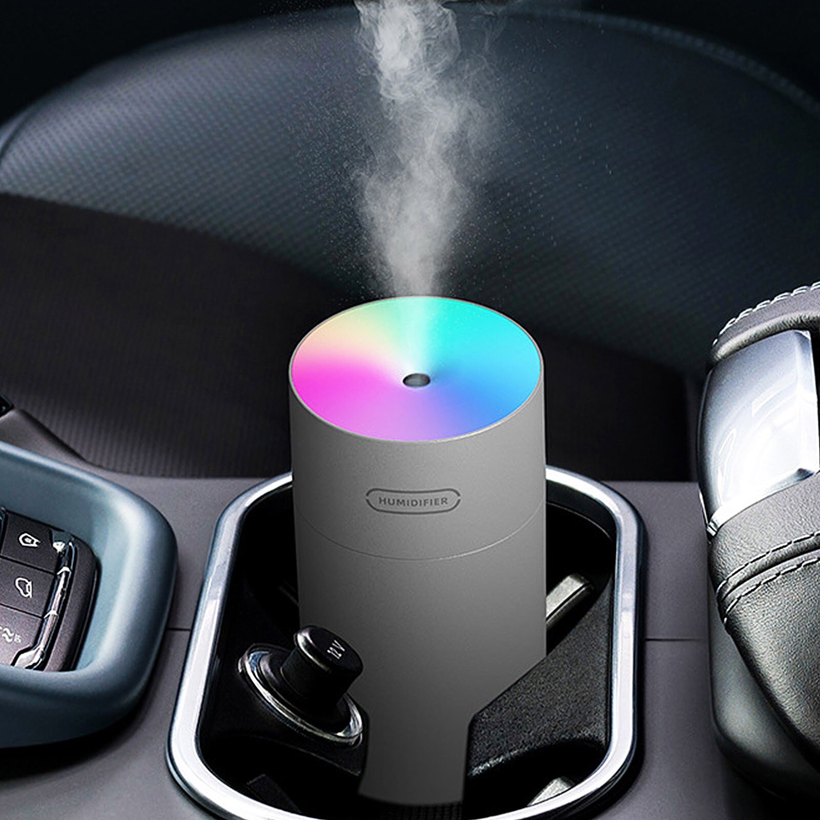 4# tragbare, zylindrische, geräuschlose Mini-luftbefeuchter mit bunten lichtern, ultraschall-Aroma-diffusor für ätherische öle