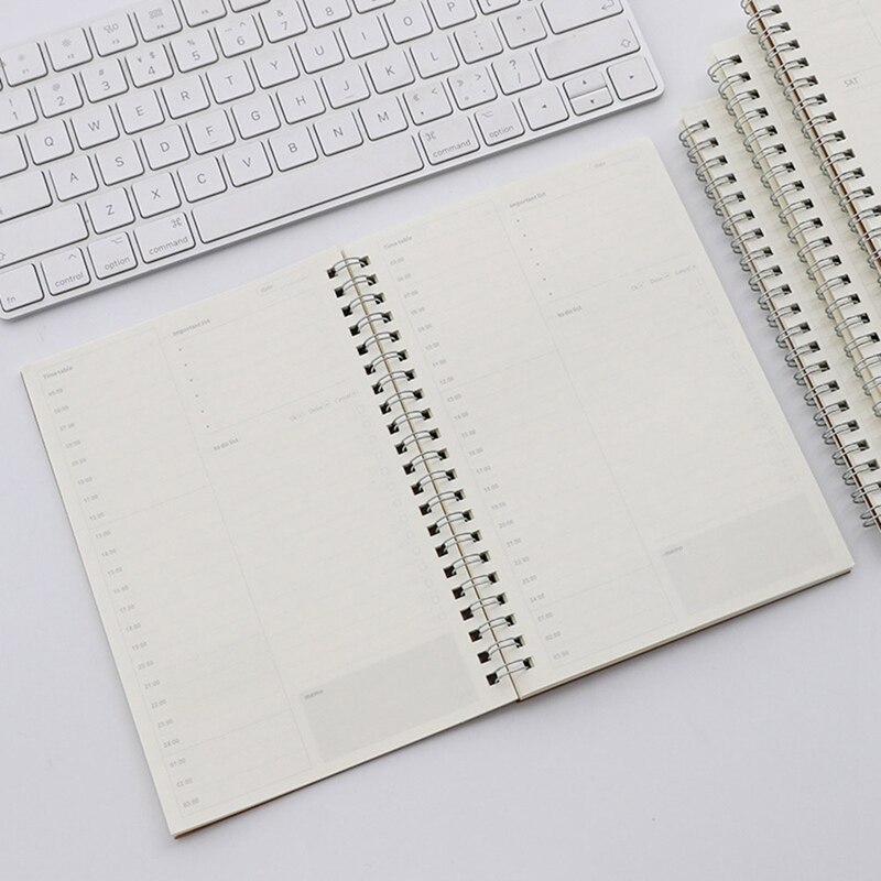 Daily Weekly Monthly Planner Spiral Notebook Time Memo important to-do list Organizer Agenda Office Schedule Stationary