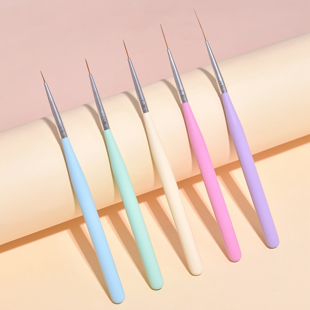 5 Stuks Striping Nail Art Liner Borstels Set Fijn Schilderij Tekening Striping Liner Tips Nail Art Pen Nail Salon Manicure Diy