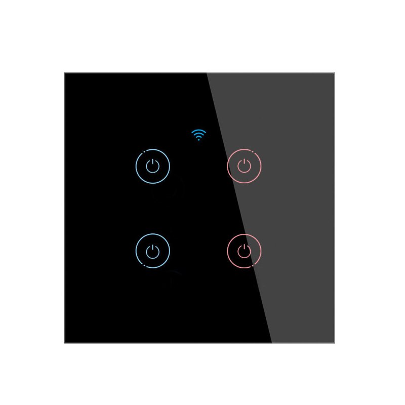 1pc Smart APP WiFi 433MHZ Smart Touch Switch Home Wall Button For Alexa And Google Home Assistant 110-250V On Off: 04