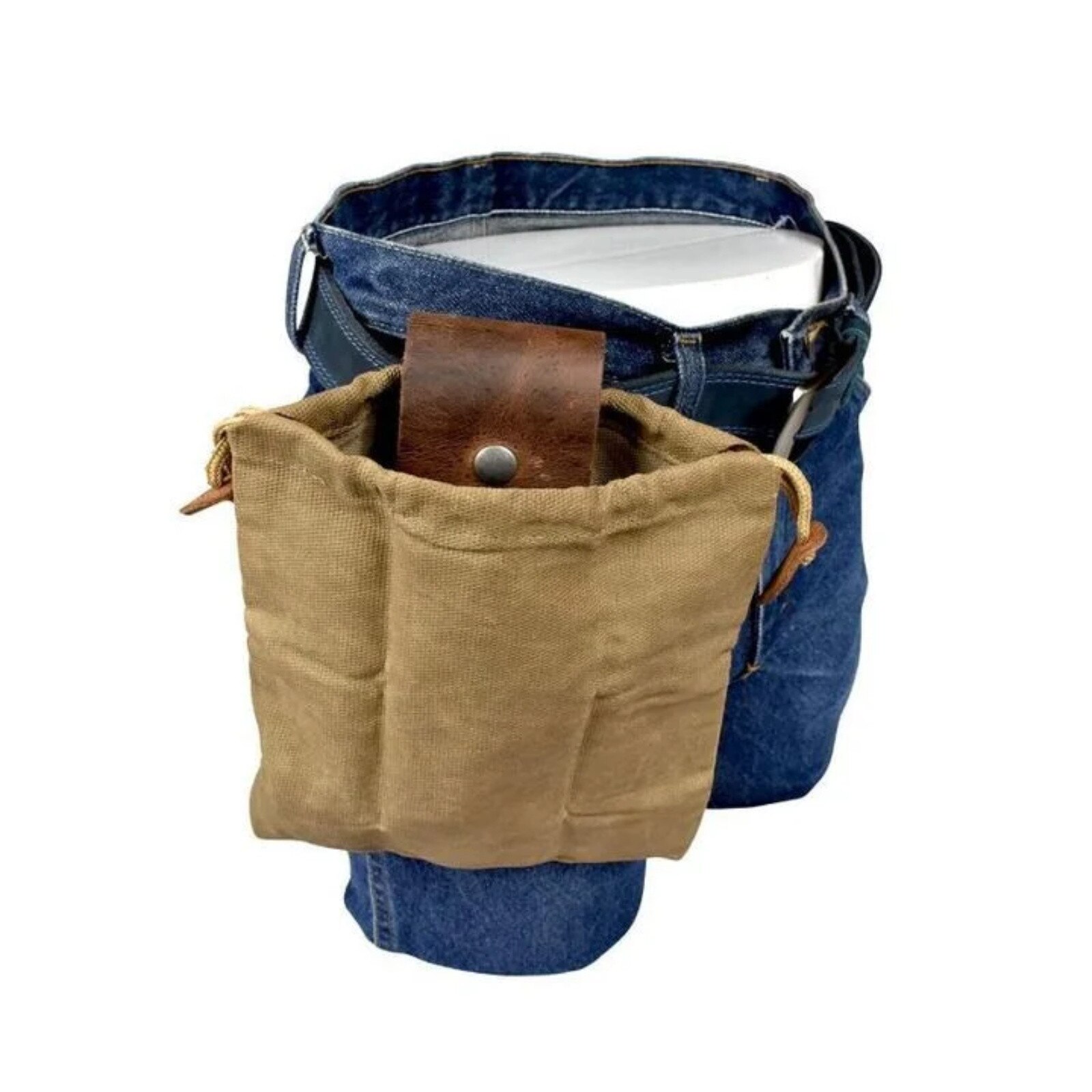 4 # Lederen Canvas Camping Outdoor Tas Canvas Foerageren Pouch Voor Wandelen, gesp Duty Tool Zakje Met Koord Voor Buitenshuis