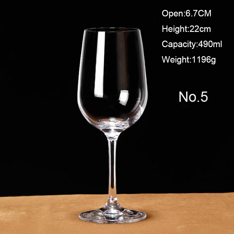 6PCS 13 Transparent Wine glass set a tall champagne glass European white wine glass without lead: 5