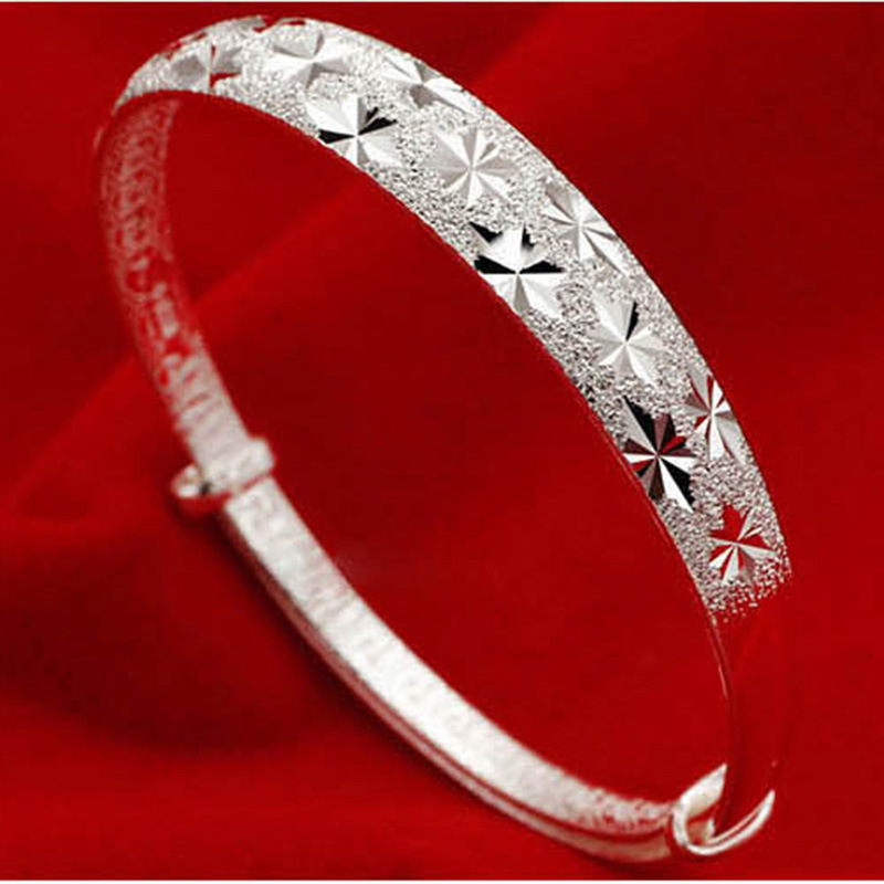 100% 925 Sterling silber voller Stern damen armreifen schmuck frauen keine verblassen armreif billige geburtstag