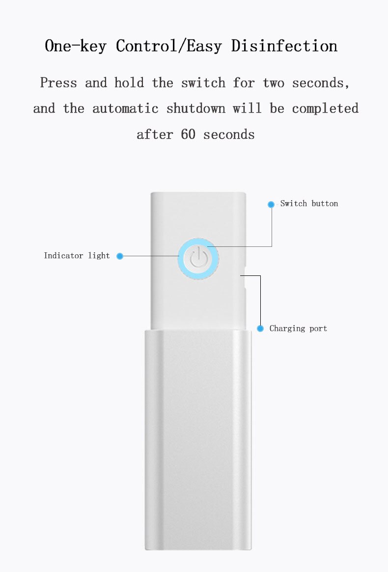 Handheld Draagbare Intrekbare Uv Desinfectie Lamp Handvat Sterilisatie Licht Ultraviolet Kiemdodende Licht Reizen Bacteriedodende