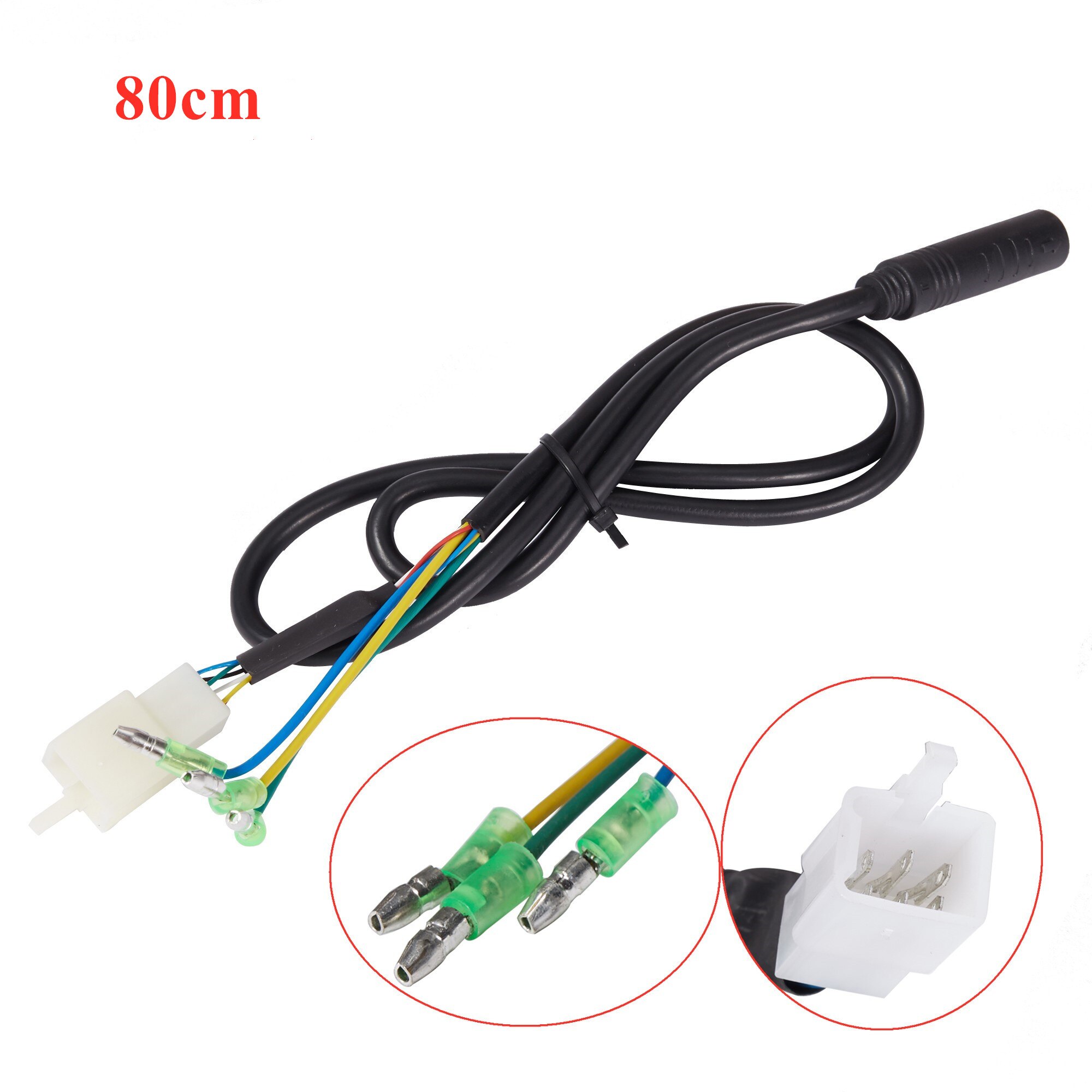 Ebike Motor Extender Cable Replacement 80mm 130mm Juliet 1 to 4 Male/Female Connector Waterproof Connector Ebike Convert Cable: Standard 80cm