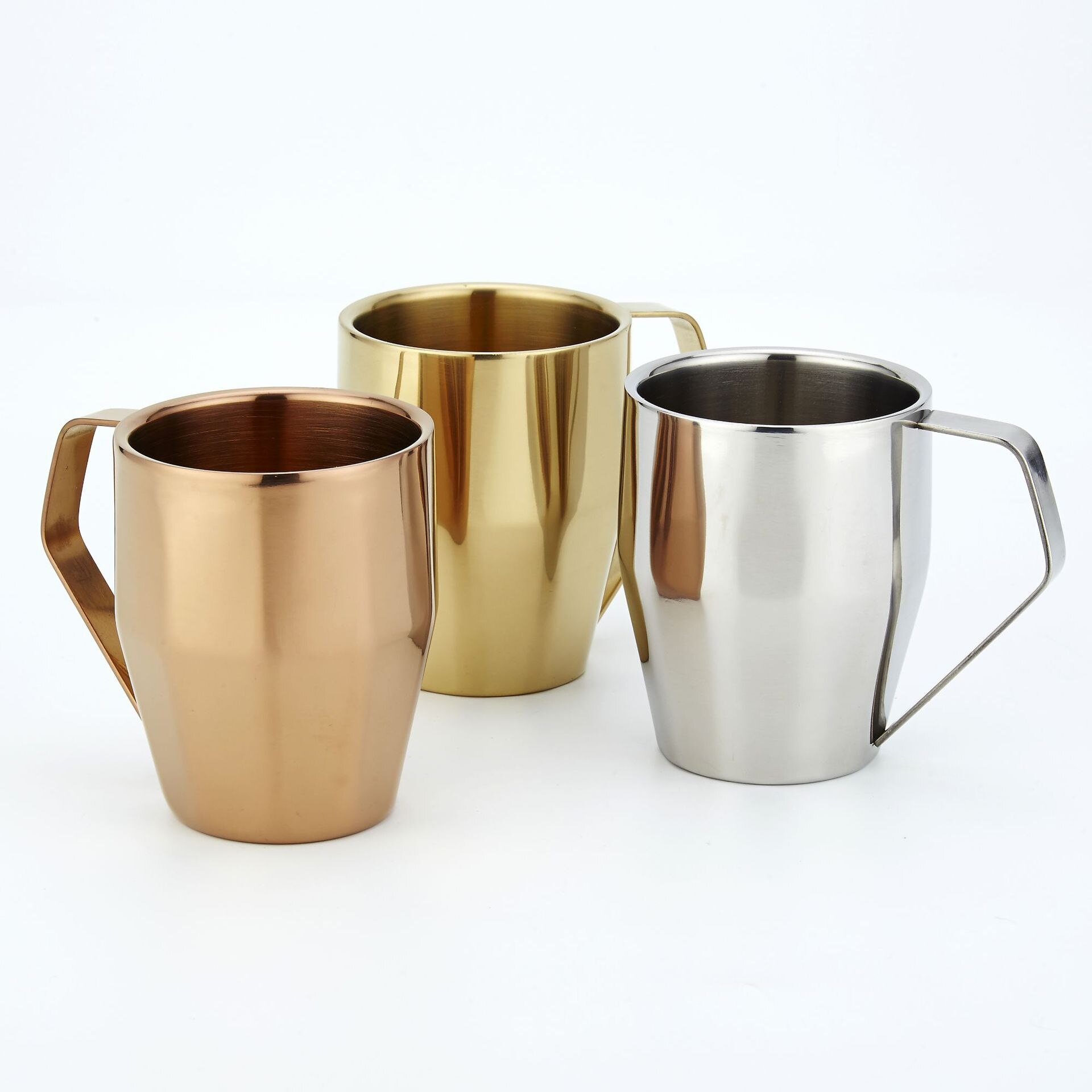 Taza aislante de acero inoxidable, tazas de café de 340ml de doble pared, vaso térmico para cerveza para Taza de Viaje, taza de Camping con mango