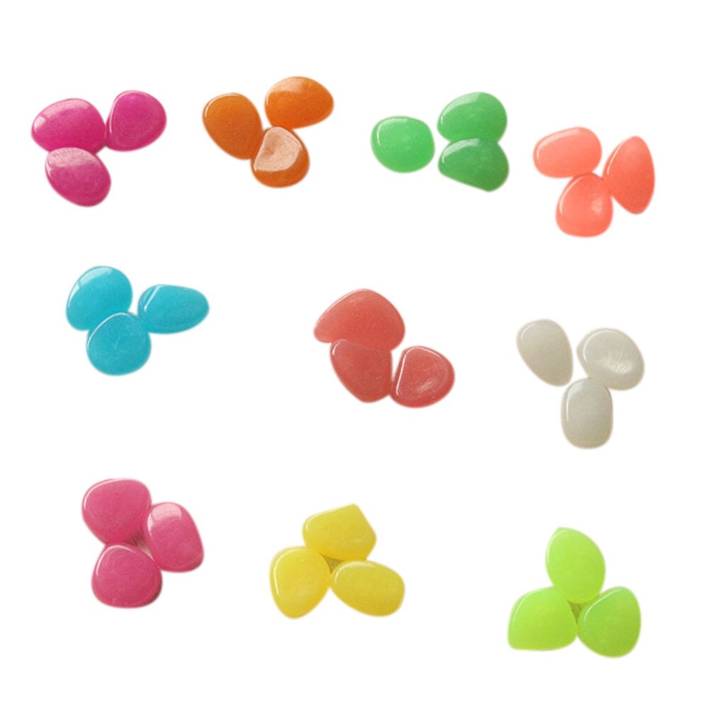 50pcs Glow in the Dark Garden Pebbles Glow Stones Rocks for Walkways Garden Path Patio Lawn Garden Yard Decor Luminous Stones