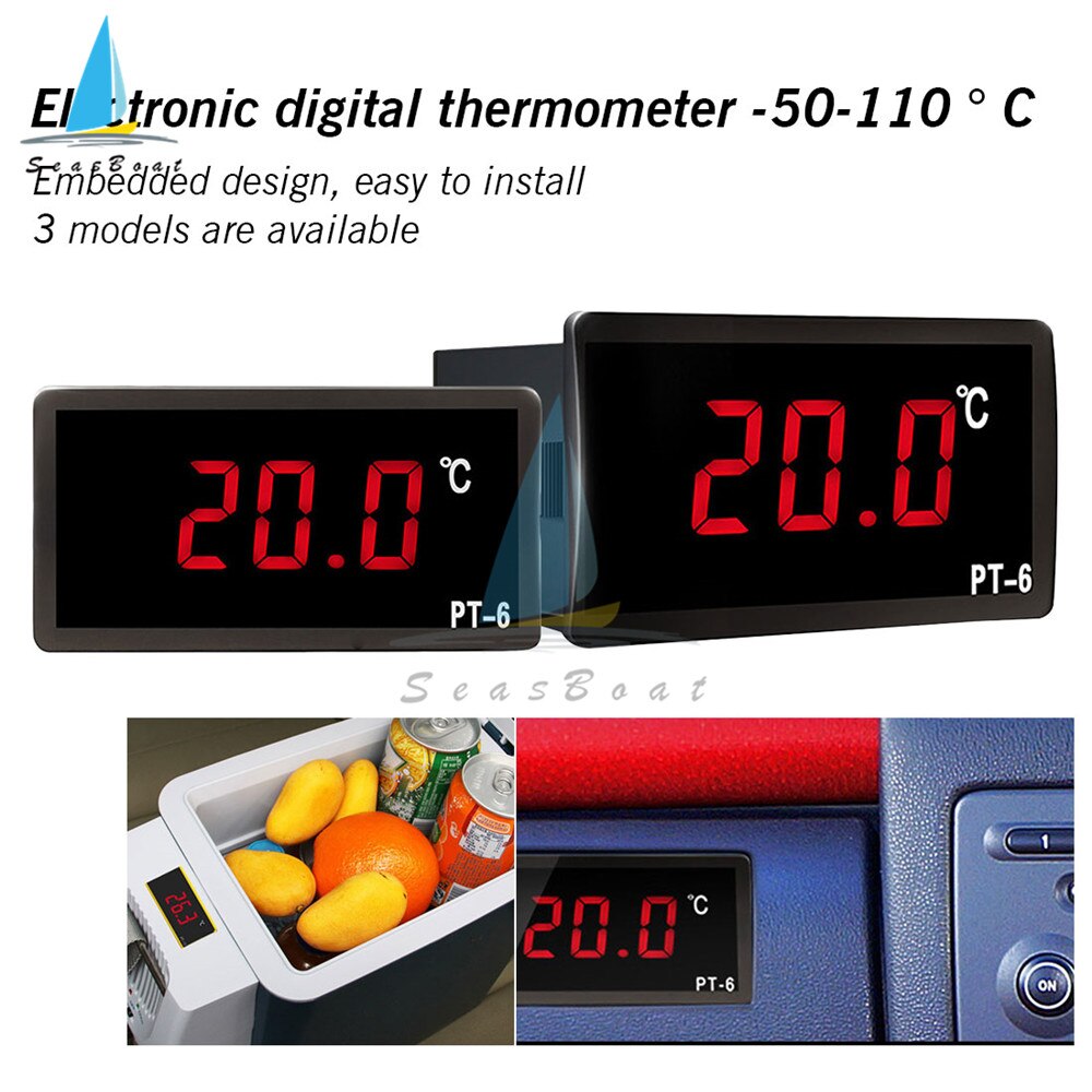Digitales LED-Thermometer -50~110°C Mit Sonde Für Auto & Aquarium