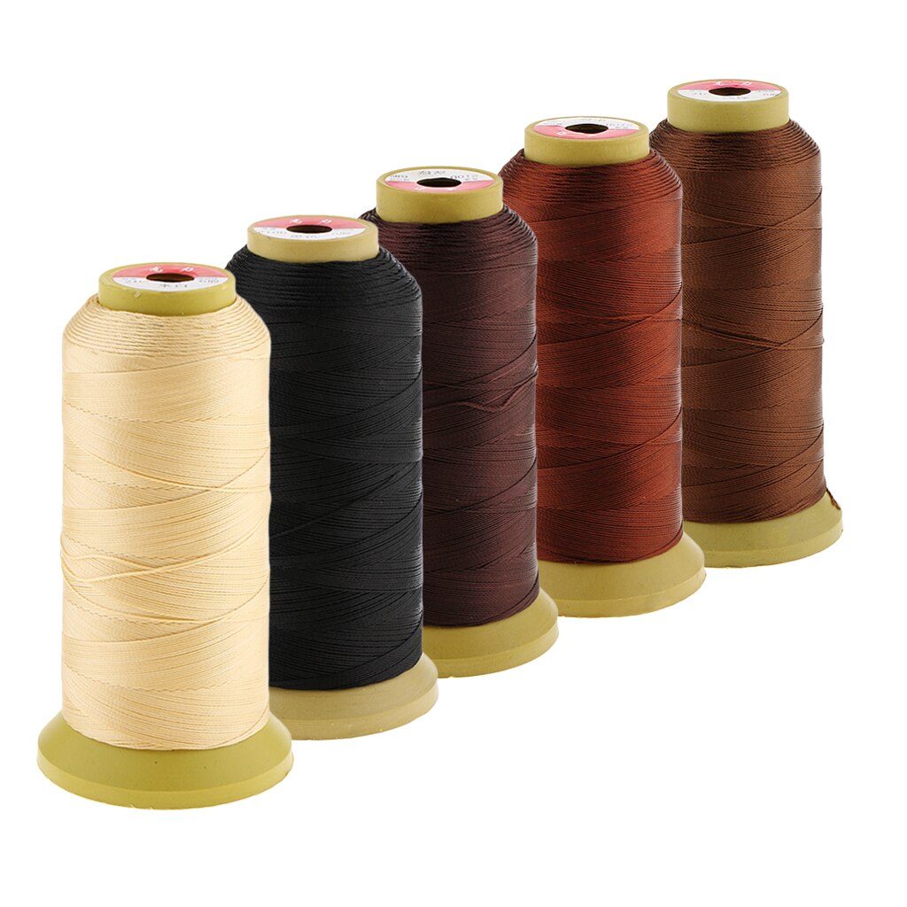 Extensiones de pelo de 5 colores para coser trenzas, juego de hilos de tejido, hilo de trama de 0,4mm