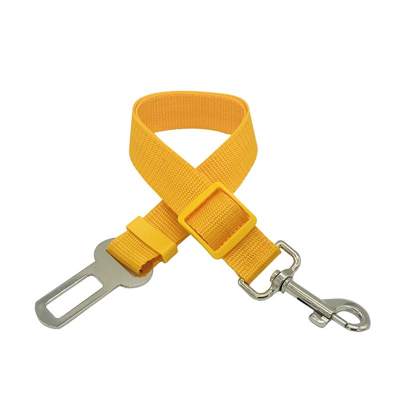Arnés de seguridad ajustable para coche, correa de viaje con Clip, cinturón de seguridad, productos para perros y gatos, Correa Universal: YELLOW
