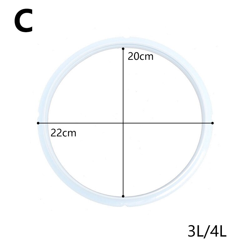 Afdichting Ring 16 18 20 22 24Cm Snelkookpannen Wit Silicone Rubber Pakking Afdichtring Snelkookpan Afdichtring keuken Tool: C 20cm