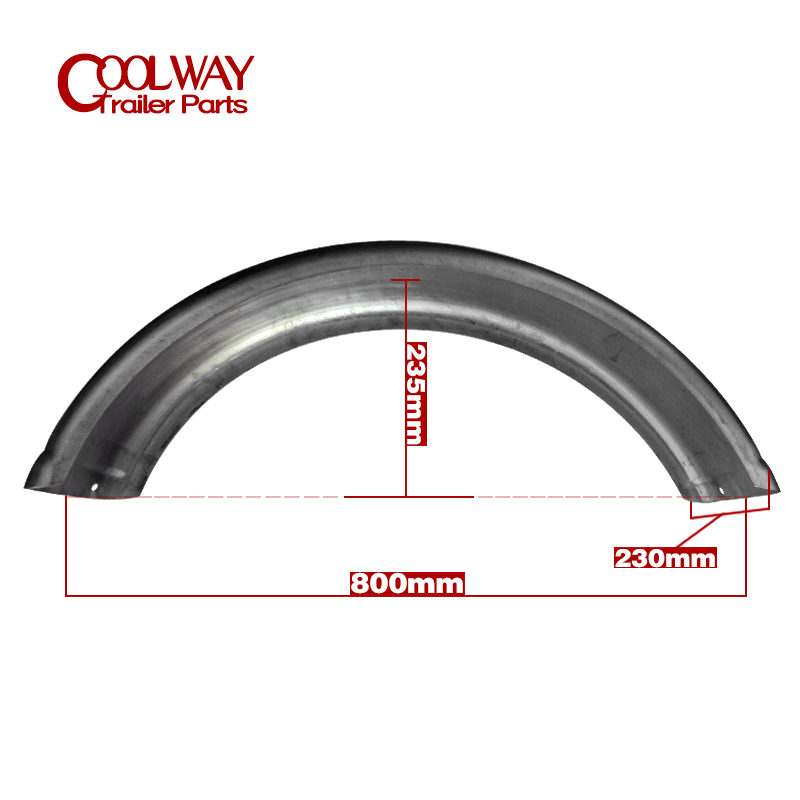 Fits 16Inch Wheels Fenders Natural Steel Trailer Mudguard Price for Pair Parts Accessories Components