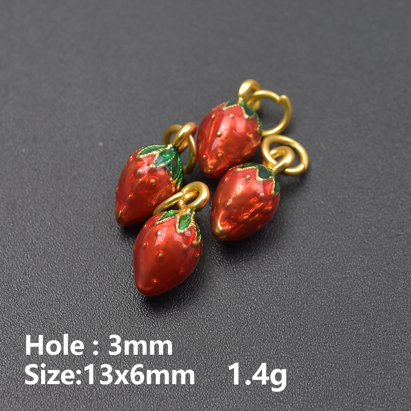 13pcs/Lot Mix Dessert Cake Ice Cream 3D Gold Color Enamel Charms For Jewelry Making Supplies Candy DIY Cute Pendant Accessories: ROSE GOLD COLOR