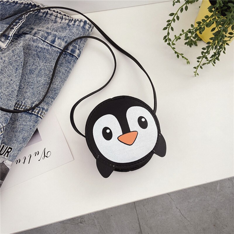 Karikatur Karikatur Nette freundlicher Tasche Neue Ausländischen Stil Baby Bote Tasche Null Brieftasche: Schwarz Pinguin