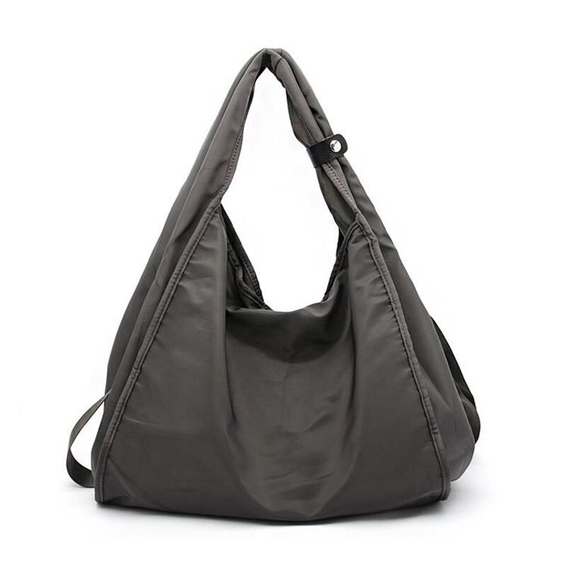 Señora nueva Nylon portátil de compras de gran capacidad Popular bolsa de hombro de las mujeres solo bandolera de hombro de alta cantidad bolso: Gris