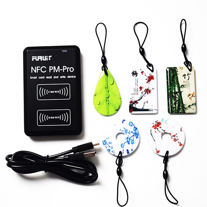 PM-Pro English RFID Copier Duplicator 125KHz Key Fob NFC Reader Writer 13.56MHz Encrypted Programmer USB UID Copy Card Tag