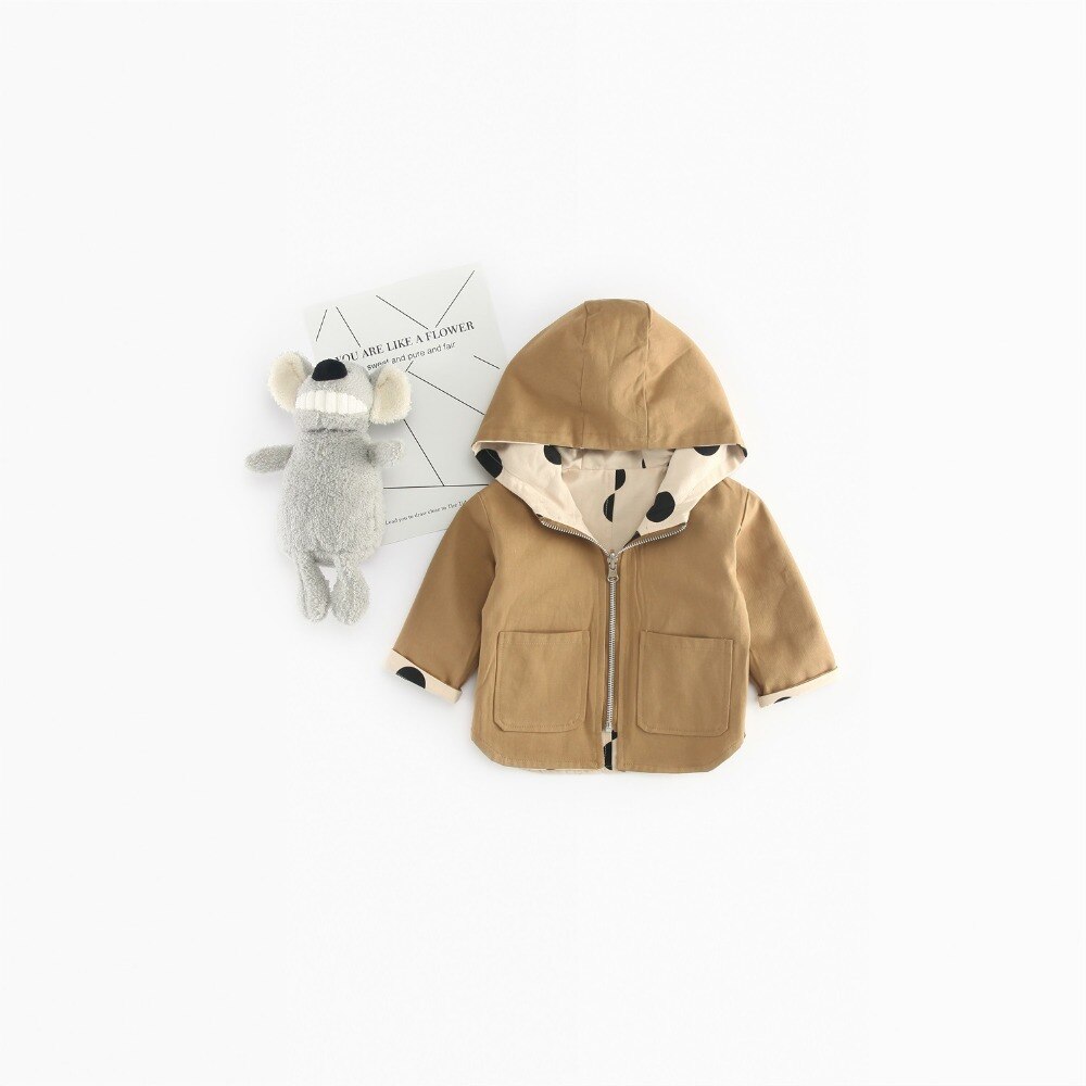 Baby Mädchen Jacke und Mantel Frühling Mit Kapuze Jungen Windjacke Jacke Polka Punkt 2 Seiten Tragen Kleinkind freundlicher Jacke Oberbekleidung Kleidung