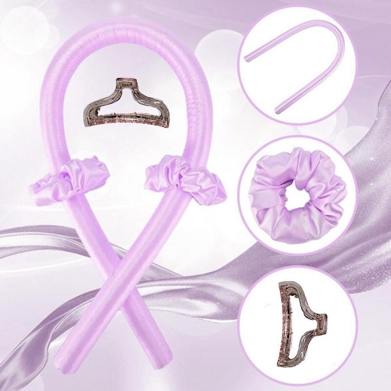 1 * ferro arricciacapelli + 2 * corda per capelli bigodini per capelli capelli femminili seta arricciacapelli bigodini per capelli senza calore onda fasci ondulati bagnati Curl Bar Set