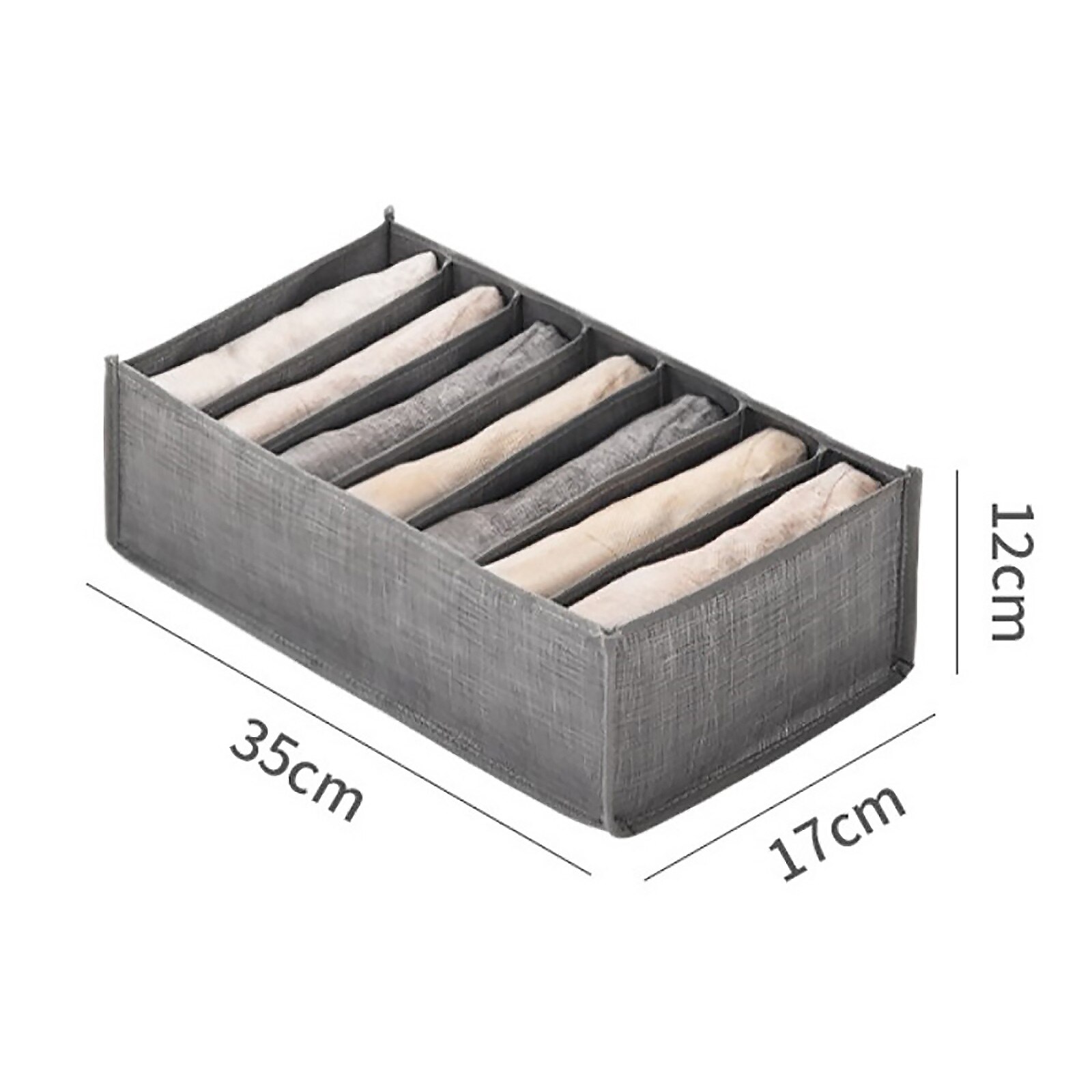 2PCS Wardrobe Clothes Drawer Storage Organizer Clothing 6 Grids Washable Foldable Closet Divider Laundry Underwear Cabinet Box: 1PC 35x17x12cm