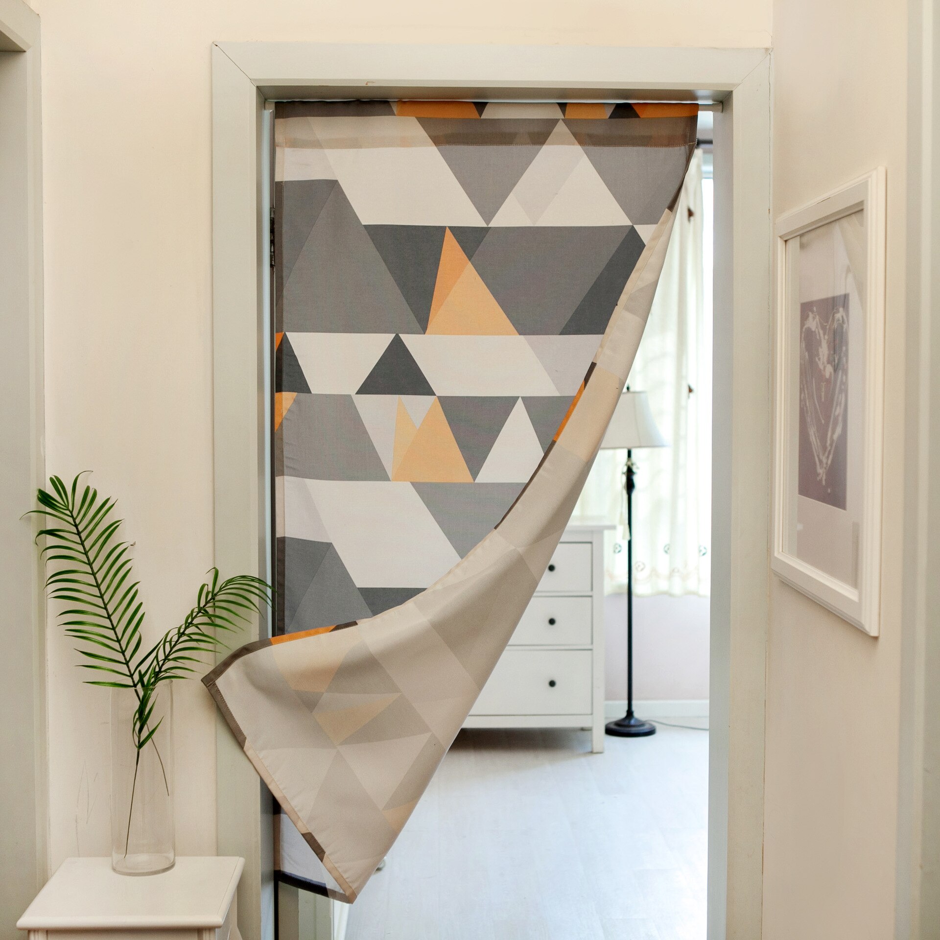 European-Style Polyester Cotton Cloth Curtain Partition Curtain Simple Kitchen Bedroom Cloth Curtain Porch Curtain without Rod: 1 / 60cmx140cm