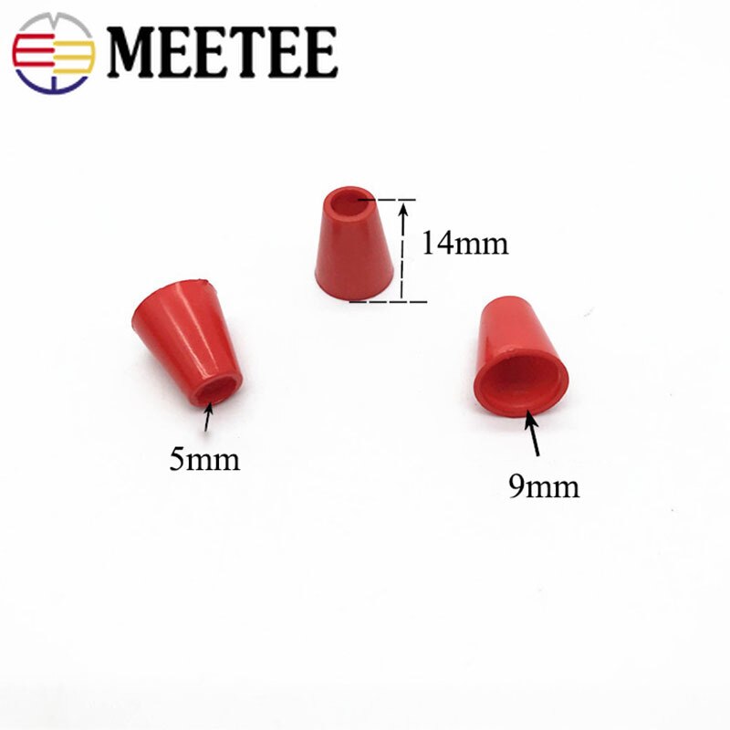 Meetee 50pcs Plastic Rope Stopper Cord End 14mm for Hat Clothing Pants Waist Belt Drawstring Rope Buckles DIY Accessories DY207
