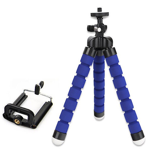 2 IN 1 Tripods tripod for phone Mobile camera holder Clip smartphone monopod tripe stand octopus mini tripod stativ for phone: Blue