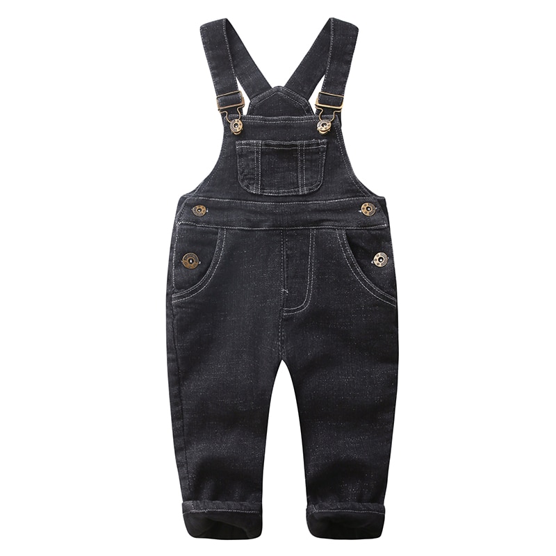 Salopette en denim polaire pour garçons | Ensemble et épais, en denim, pour enfants, barboteuse, hiver