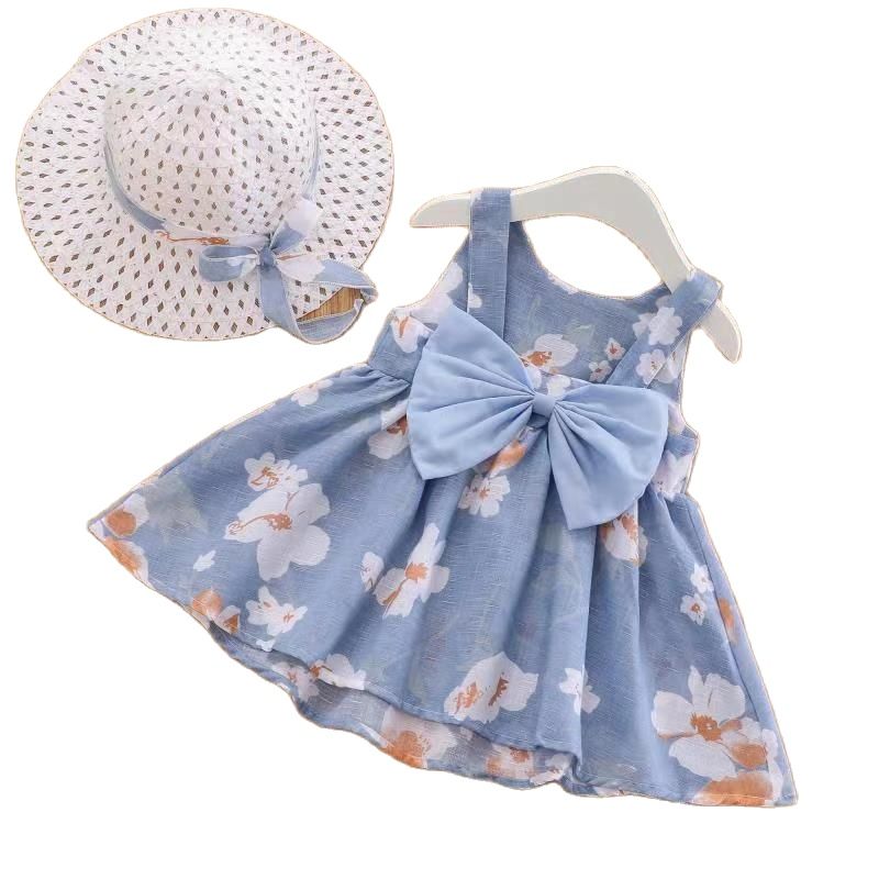 Vestido de princesa de primer cumpleaños para niña, ropa de verano, sin mangas