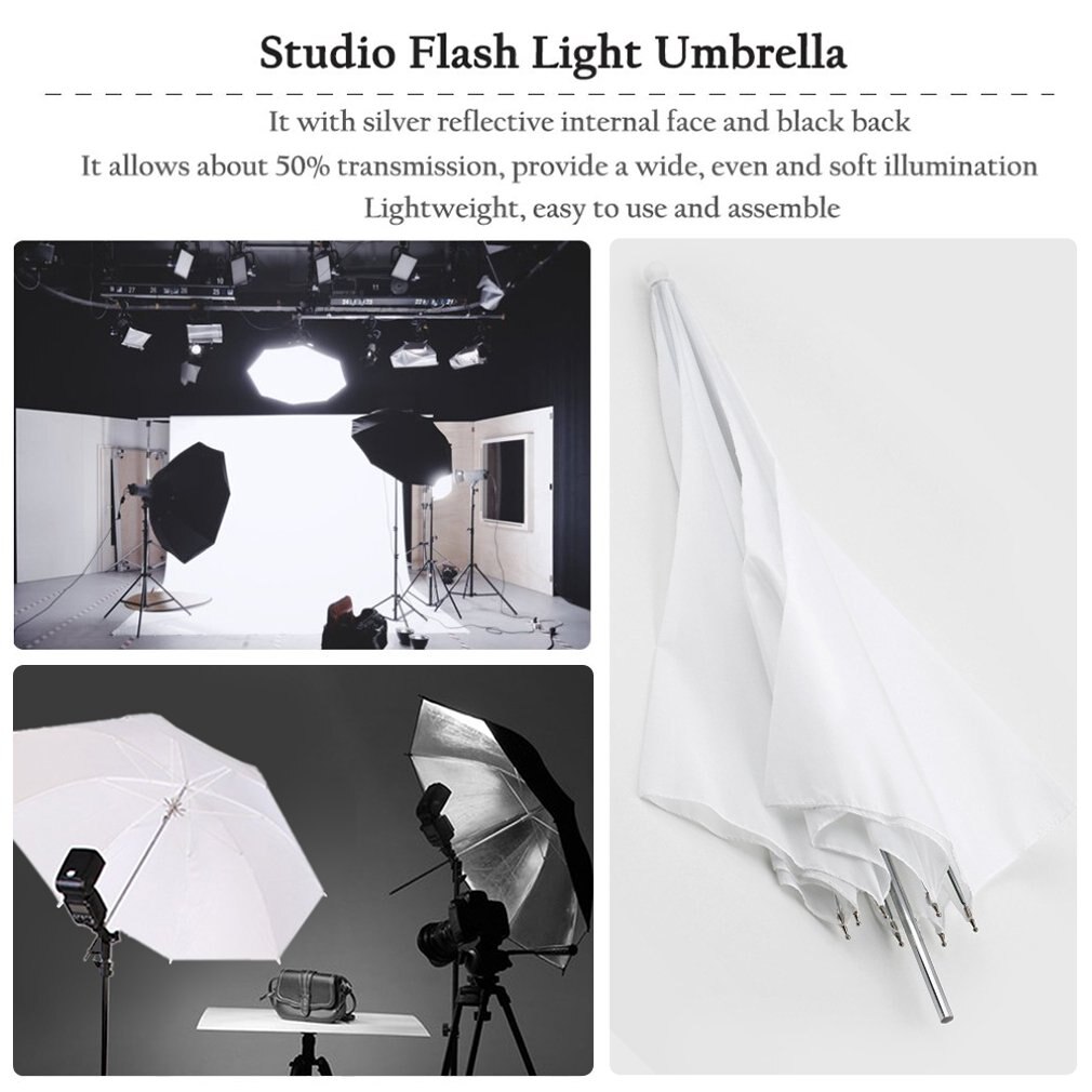 Leicht 33in 83cm Profi Studio Fotografie Blitz durchscheinend Sanft Lambency Regenschirm Weiß Nylon Material Aluminium Welle