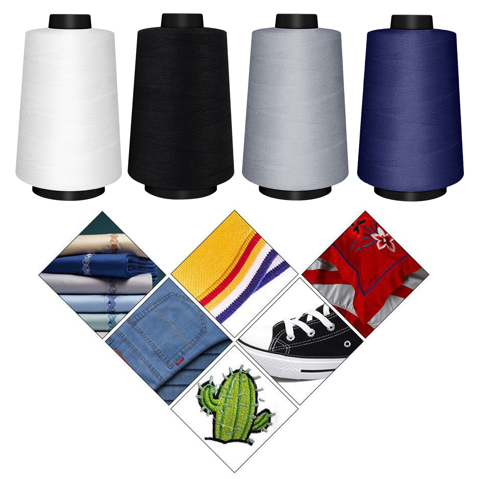 Serge-carretes grandes de hilo de coser, 2843 yardas cada cono