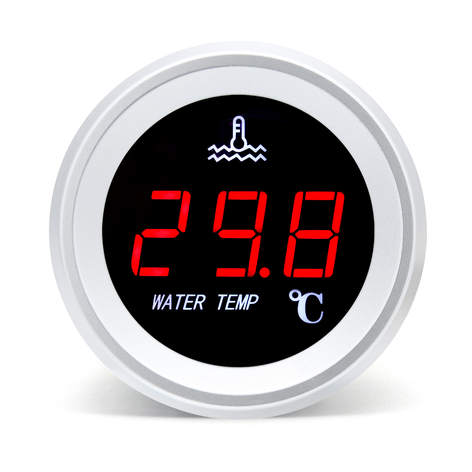 LED-Digital-Wassertemperaturanzeige, 12 V, elektronisch, universell, 120 °C, mit 10 mm Wassertemperatursensor für Auto, LKW, Yacht, Stiefel