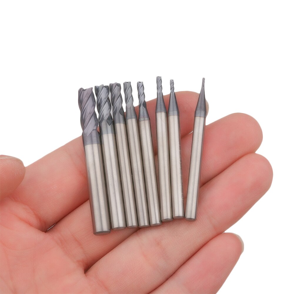Endefres skjæringe 4 rille fres 1 1.5 2 2.5 3 4 5 6mm legert hardmetall wolfram stål fres endefres metall freser
