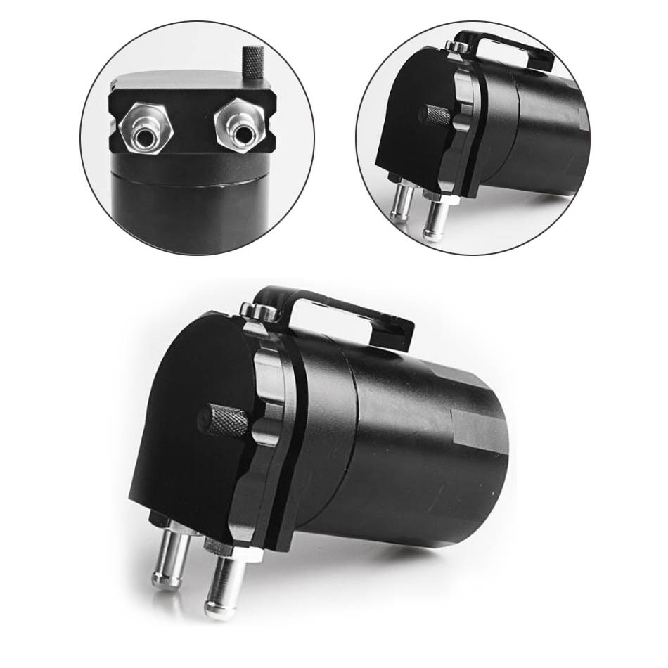 Car Universal Oil Catch Tank Fuel Tank 300ml with Parts Kit Baffled Reservoir Fuel Tank 300ml Auto Aluminum Catch Can Oil Tank