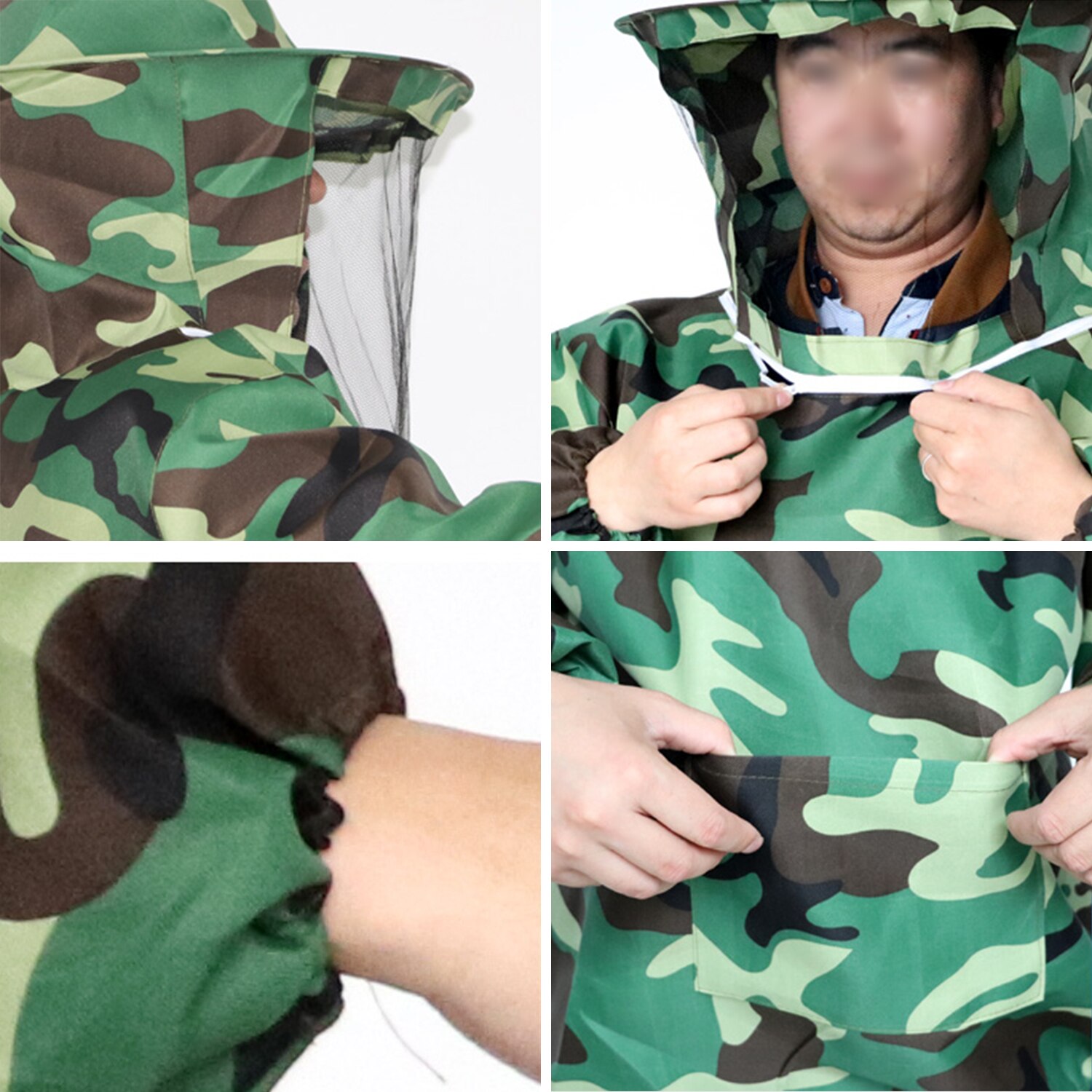 Suits Jacket Imker Bijenteelt Bijenteelt Beschermende Mouwen Camouflage Bijenteelt Kleding Voor Mannen Vrouwen Imkers Bee Pak